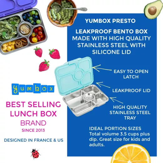 Bento Box Lunch Box Stainless Steel Leakproof, Blue