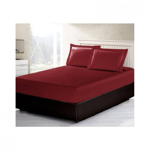 ARMN Vero, Single Fitted Sheet, Burgundy , 2 pieces