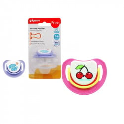 Pigeon Silicone Pacifier Step 2 - (Elephant),  Silicone Pacifier Step 3 - Cherry For Free