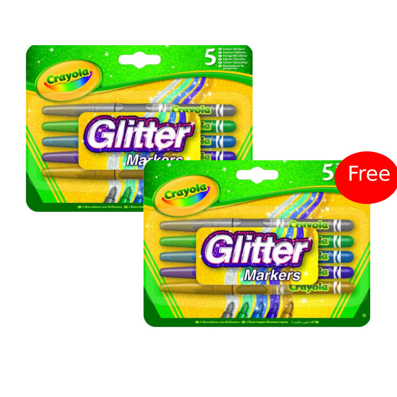 Crayola Glitter Markers, 5 Pieces + Crayola Glitter Markers, 5 Pieces for  free, Jordan-Amman