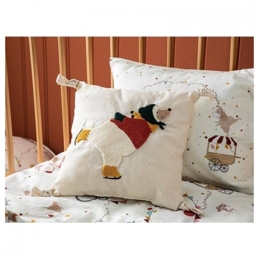 English Home Polar Bear Filled Decorative Pillow, Beige Color, 30x30 Cm