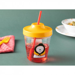 English Home Polar Bear Tritan Kids Bottle with Straw, Orange Color, 350 Ml