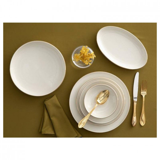 English Home Turin Porcelain Dinnerware, Gold Color, 27 Pieces