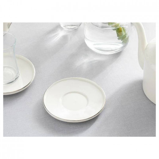 English Home Turin Porcelain Tea Plate, Silver Color, 12 Cm
