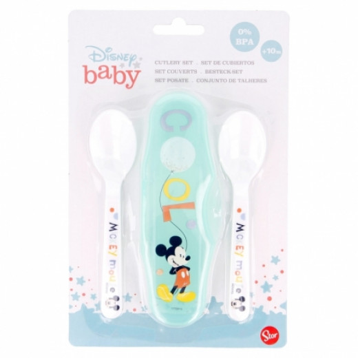 Stor Toddler Pp Spoons Travel Set Cool Like Mickey 2 Pieces