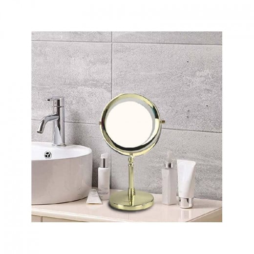 ARMN Delta Countertop Vanity LED Mirror, Gold Color