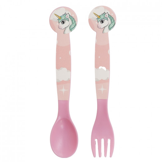 Stor Pp Cutlery Set In Polybag Unicorn Range 2 Pieces