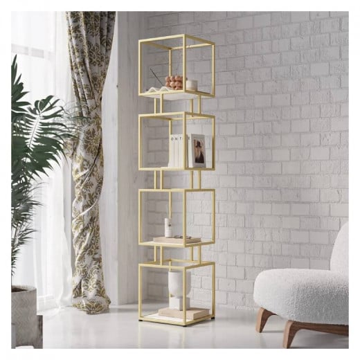 ARMN Regency, Gold Color, 5-Shelf Stand