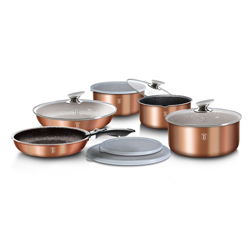 Berlinger Haus 13-Piece Kitchen Cookware Set, Rose Gold Collection