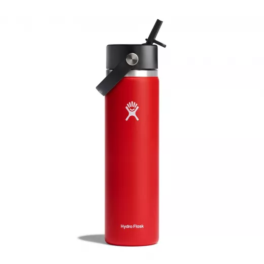 Hydro Flask 24 oz Water Bottle with Straw, Wide Mouth, Goji Color