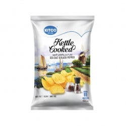 Kitco Kettle Cooked Chips Sea Salt&Black Paper, 150 Gram