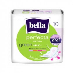 Bella Perfecta Ultra Green Silky Drai, With Wings, 10 Pieces