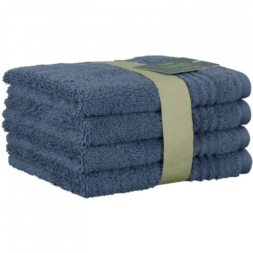 Cawo Minis Washcloth Set, Midnight Blue Color, 30x30 Cm, 4 Pieces
