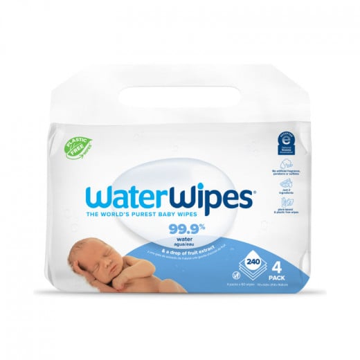 WaterWipes Sensitive Unscented Baby Wipes, 4 Packs Each 60 Wipes , 240 Wipes