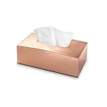 Vague Acrylic Tissue Box Metal Finish, Rose Gold Color
