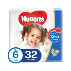 Huggies Diapers Jumbo Size 6,  15-20 Kg, 32 Diapers
