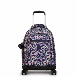 Kipling-New Zea-Large Wheeled Backpack Palm Fiesta Print
