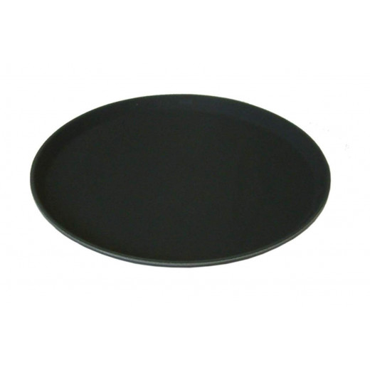 Vague Non Slip Plastic Slip Tray Oval Black 56 centimeter x 68 centimeter