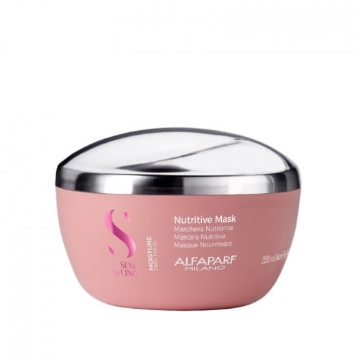Alfaparf Milano Semi Di Lino Moisture Nutritive Mask for Dry Hair - Safe on Color Treated Hair - Sulfate, Paraben and Paraffin Free 200ml