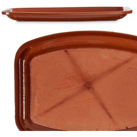 Arte Regal Clay Flat Rectangular Plate, Brown Color, 40 Cm