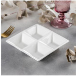 Wilmax Divided Square Dish - White 15cm