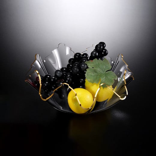 Vague Acrylic Golden Fruit Bowl 35.5 centimeter