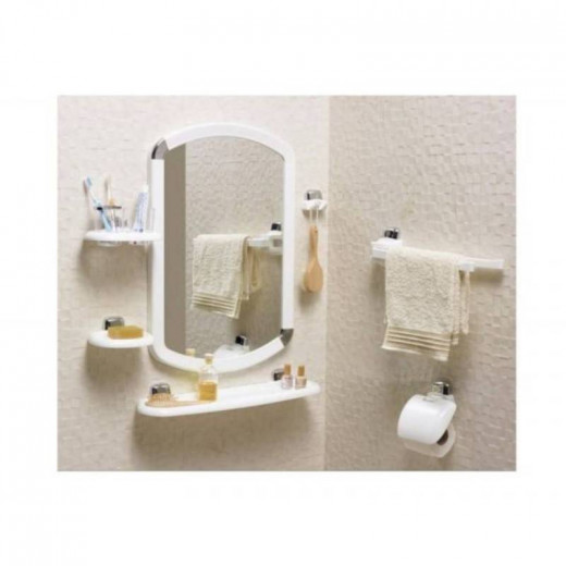 Primanova Bathroom Mirror Set - White 7-Piece