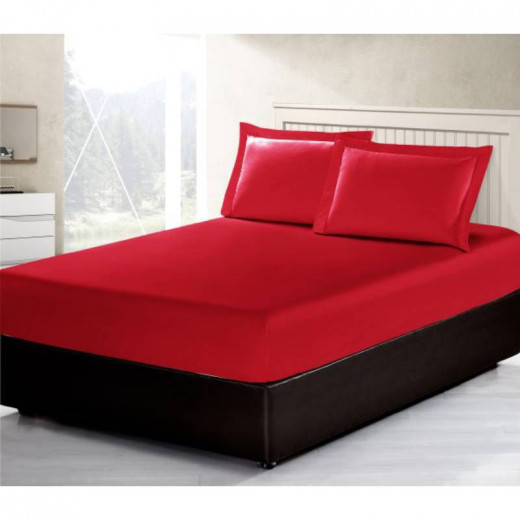طقم ملاءة سرير - أحمر داكن مقاس متوسط 3 قطع من أرمن