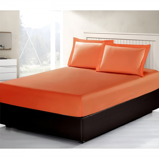طقم ملاءة سرير - برتقالي مقاس متوسط 3 قطع من أرمن