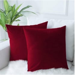 ARMN Azure Plain Cushion Cover - Burgundy Colored