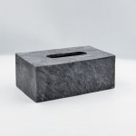 ARMN Carrera Rectangular Marble Tissue Box - Black