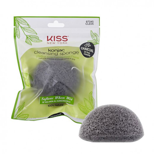 Kiss Kny-konjac Cleansing Charcoal Sponge