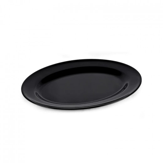 Vague Melamine Oval Plate  Black 45.5 Cm
