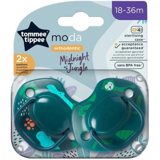 Tommee Tippee Moda Soothers  Green 2 Pcs