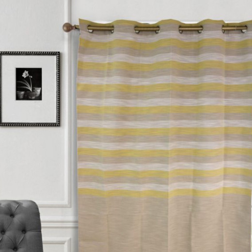 ARMN Eclipse Striped Single Curtain - Yellow & Grey   140 * 265