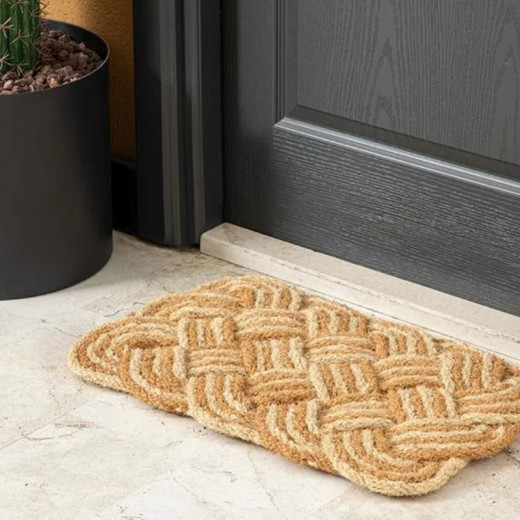 English Home Moco Knitted Door Mat  Natural-yellow 40*60 Cm