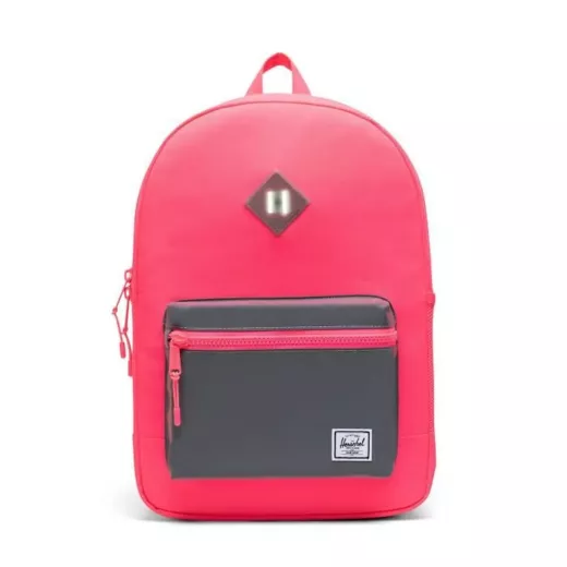 Herschel Heritage Youth Back Pack  Neon Pink/silver Reflective  XL