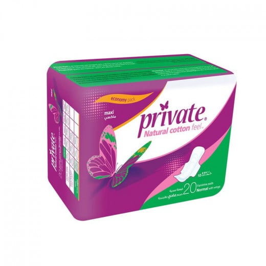Private Sanitary Napkins super with wings, 20 Pads