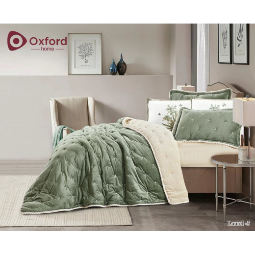 Oxford home laurel flannel comforter set king size 6 pcs