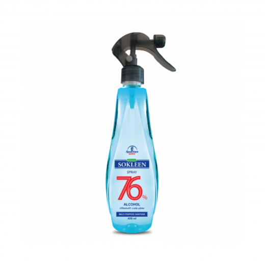 sokleen 67% alcohol sanitizer multi-purpose spray 400 ml