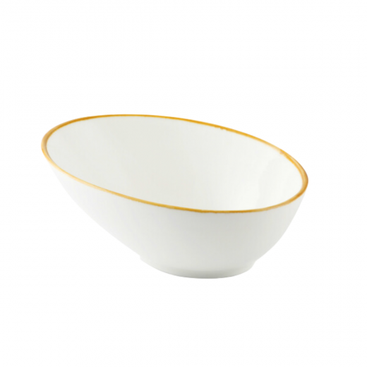 Porceletta Ivory Mocha Porcelain Boat Bowl 18 cm