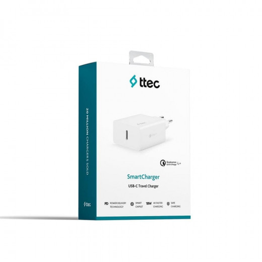 ttec SmartCharger PD Travel Charger , 20W , White