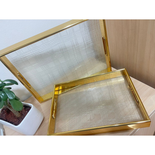 Gilded acrylic serving tray Decorative tabletop serving tray