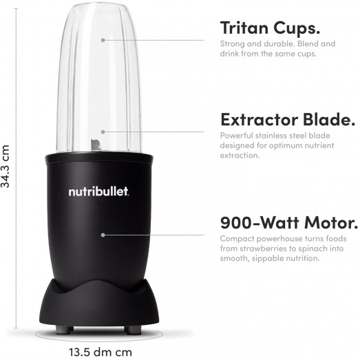 Nutribullet 900 Watts Blender, 9 Piece Set, Black