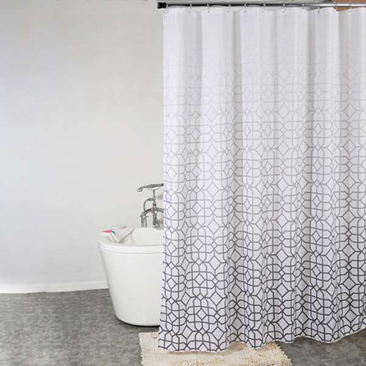 Weva Shower Curtain Water Proof Fade Out, Grey Color, 180*200