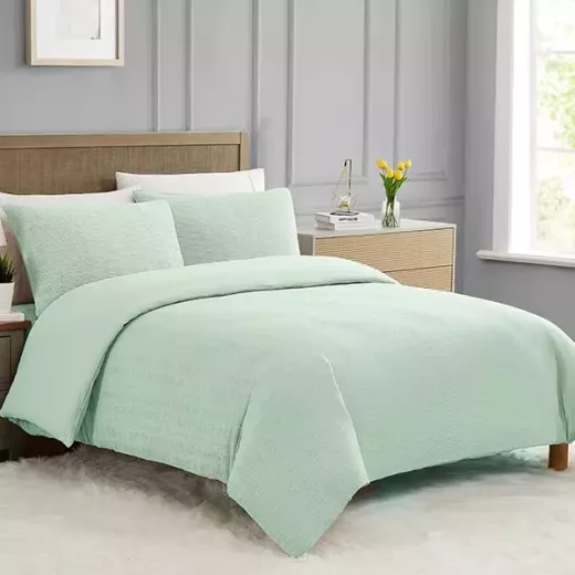 Nova Home "Simply" Crinkled Comforter Set, Green Color, Size Queen, 4 Pieses