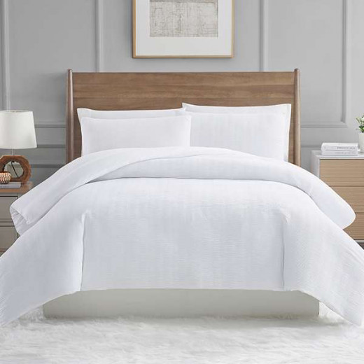 Nova Home "Simply" Crinkled Comforter Set, White Color, Size Queen, 4 Pieses