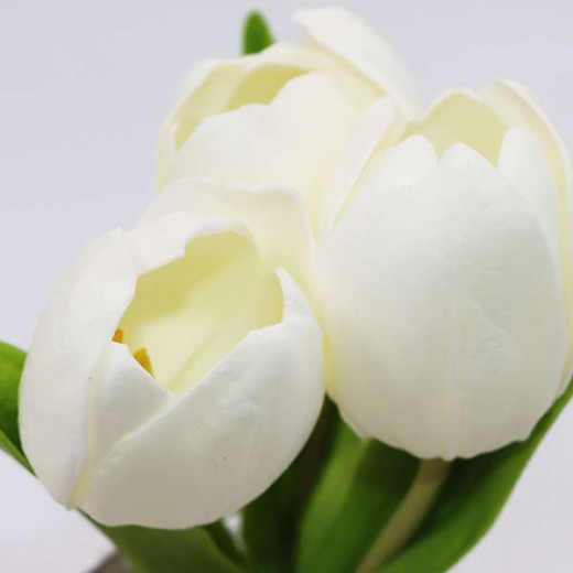مزهرية زهور "ميلك توليب" ، لون أبيض ، 23 سم من نوفا هوم