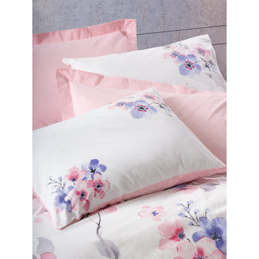 Nova Home Dawn Duvet Cover, King/Super King, Pink & White Color ,4 Pieces