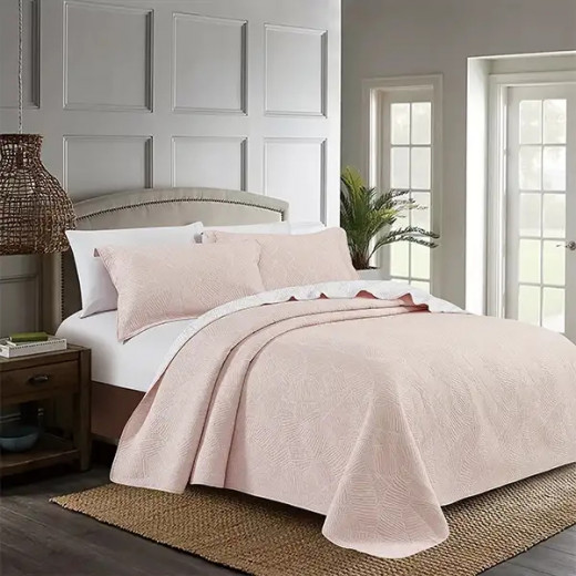 Nova Home Liana Jacquard Bed Spread Set, Poly Cotton, Brown Color, Twin Size